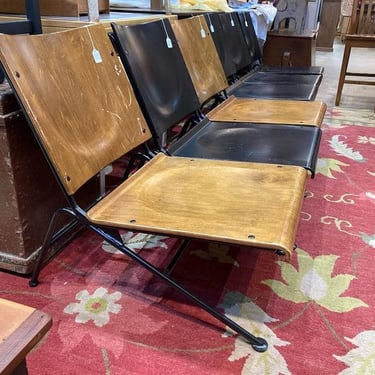 Metal and wood low rider chairs! 4 natural wood 4 black wood available 32” x 21” x 30” seat height 13” Call 202-232-8171 to purchase