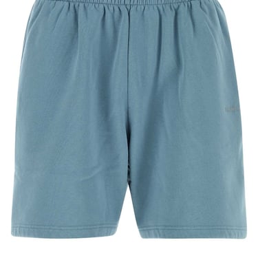 Balenciaga Men Light-Blue Cotton Bermuda Shorts