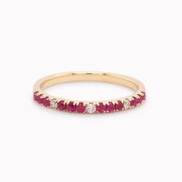 Ruby &amp; Diamond Accent Stack Ring