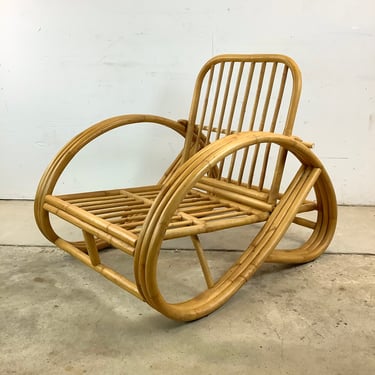 Vintage Bamboo Reclining Lounge Chair 