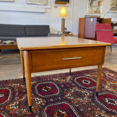 Mid Century Hickory/Walnut Lane Acclaim Side Table with Drawer