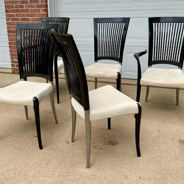 Set of Five Pietro Costantini Post Modern Lacquered Dining Chairs - Free Shipping 