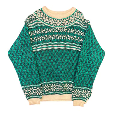 (L) 1980’S Green Benetton Wool Sweater 030322 JF