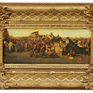 Print, After William Powell Frith (D. 1909) "The Derby Day", Vintage / Antique!!