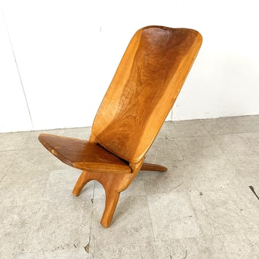 Vintage african birthing chair, 1950s - mid century african chair - congolese chairs - african lounge chair - wooden lounge chair 