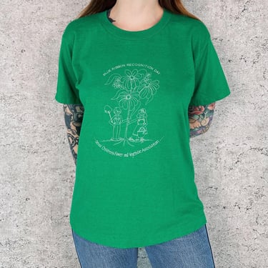 80's Soft Worn Vintage Flower and Vegetable Association Tee Shirt T-Shirt 