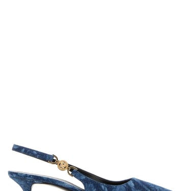 Versace Women Embroidered Denim Pumps