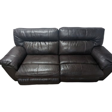 Dark Brown Leather Power Recliner Couch