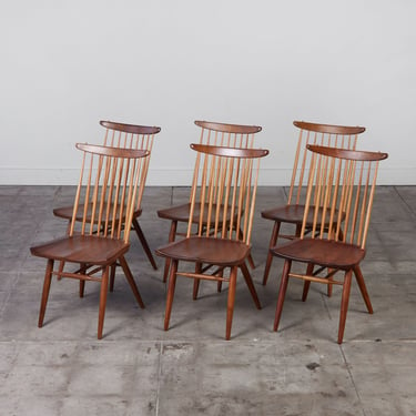 Set of Six George Nakashima Dining Chairs for Widdicomb 
