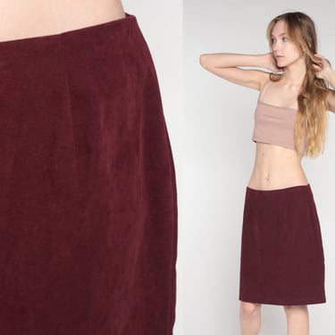 Plum Mini Skirt Y2k Pencil Skirt Retro Plain Simple High Waisted Wiggle Skirt Chic Minimalist Basic Plain Tailored Vintage 00s Medium Large 