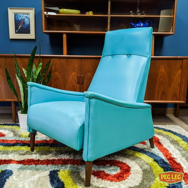 Mid-Century Modern recliner with original vinyl upholstery in excellent condition