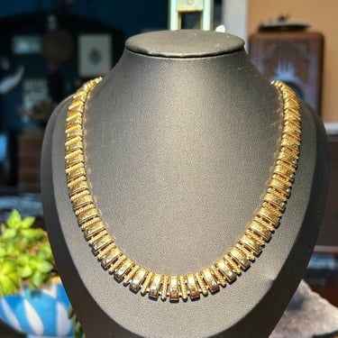 Vintage Napier Necklace Gold Tone Link Retro Fashion Jewelry 
