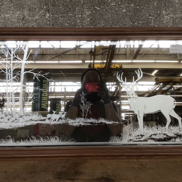 Deer and Nature Etched Mirror (Seattle)