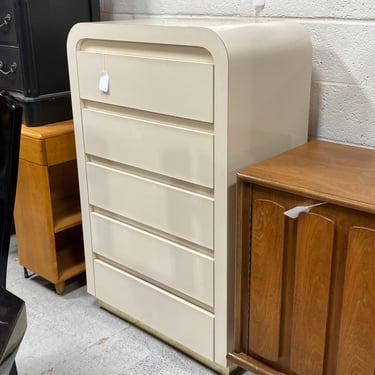 Waterfall Post Modern Highboy Dresser