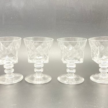 Vintage Bryce Esquare Cocktail Glasses, Set of 4, "Martini" Glasses, 4 oz, Vintage 60s Glasware Barware, Ice Cube Square Shape with Texture 