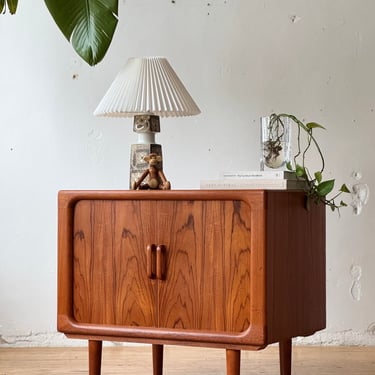 Petite Danish Modern Tambour Sideboard in Teak