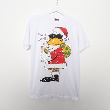 vintage "Have A Cool Yule" Christmas drinking duck t-shirt -- size medium listed -- lights up (!!) 