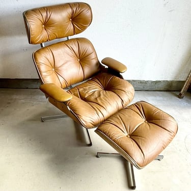 Mid Century Modern Plycraft Lounge Chair & Ottoman Vintage Eames Style MCM