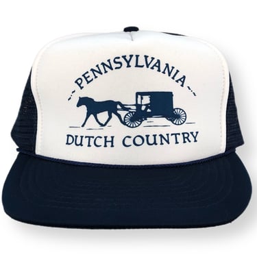 Vintage 80s/90s Pennsylvania Dutch Country Amish Style Mesh Trucker SnapBack Hat Cap 