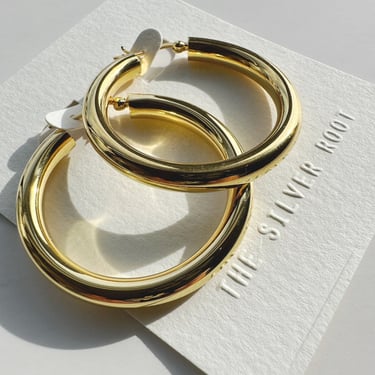 Aria Gold Tube Hoop Earrings