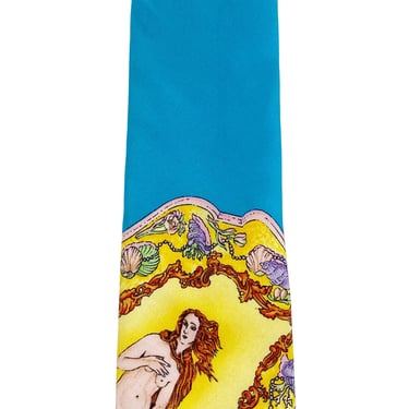 Gianni Versace Couture 1990s Vintage Botticelli's "The Birth of Venus" Silk Men's Tie 