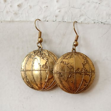 Brass Globe Earrings