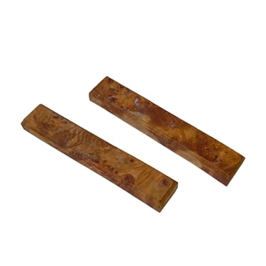 Chinese Pair Natural Wood Grain Patina Rectangular Paperweights ws2771E 