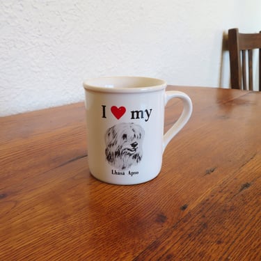 Vintage Ceramic I Love My Lhasa Apso Coffee Mug 10 oz. 