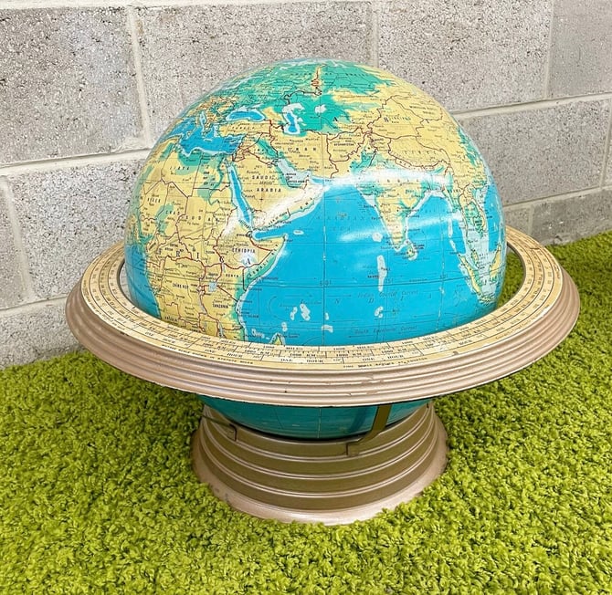 Vintage Globe Retro 1970s Crams + Physical + Political + Terrestrial Globe + 16 Inch + Airliner hotsell Speed Base Map + Home and Office Decor