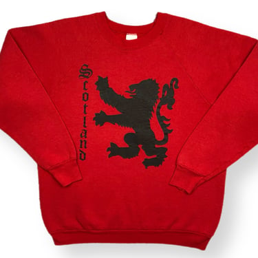 Vintage 80s/90s Scotland Rampant Lion Made in USA Raglan Crewneck Sweatshirt Pullover Size Large 