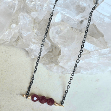 James + Jezebelle | Ruby Oxi Silver Necklace