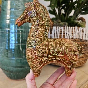 Mid Century Bitossi Style Ceramic Trojan Horse 