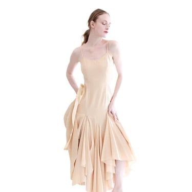 Ivory Spaghetti Strap Gathered Maxi Dress 