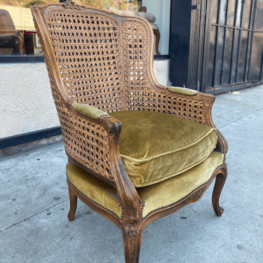 Easy Does It | Antique French Chair with Cane Back and Down Cushion