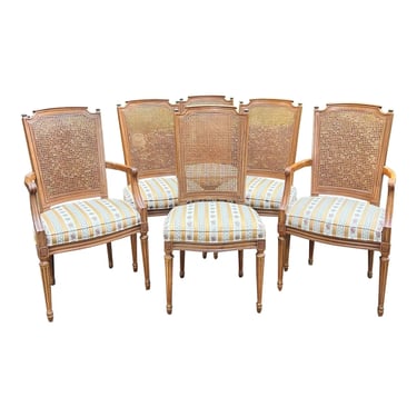 Henredon Regency Caned Back Dining Chairs - Set of 6 