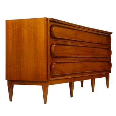 1960s Walnut 9 Drawer Dresser