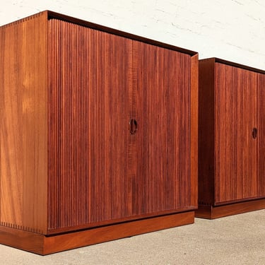 Mid Century Danish Modern Tambour Door Cabinet by Peter Hvidt 