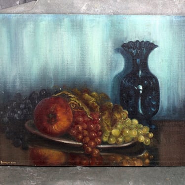 Original Oil Painting - "Fruit at Night" by artist Joyce Swanson, 1966 - UNFRAMED | FREE SHIPPING 