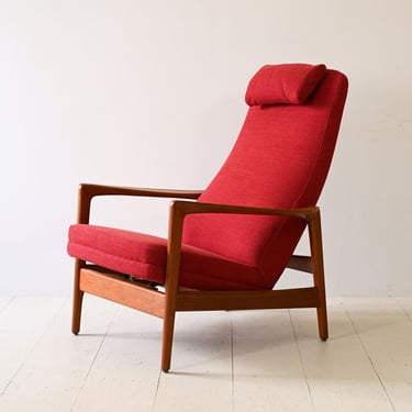 Nordic Reclining Vintage Armchair by Folke Ohlsson - Original Scandinavian Design '60s 