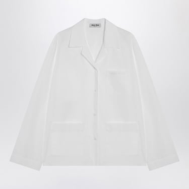 Miu Miu White Poplin Shirt With Pockets Women