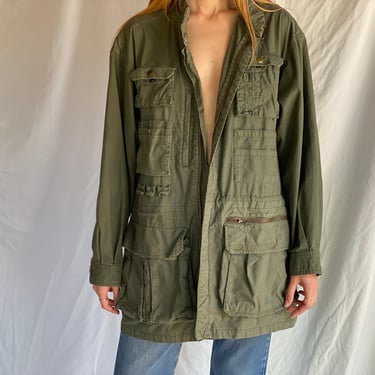 Vintage Banana Republic Safari & Travel Clothing Co Jacket / Army Green Fatigue Utilitarian Jacket 