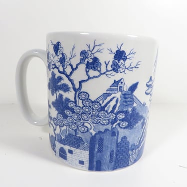 Vintage Spode Blue White China Mug - Spode Gothic Castle Chinoiserie Mug 