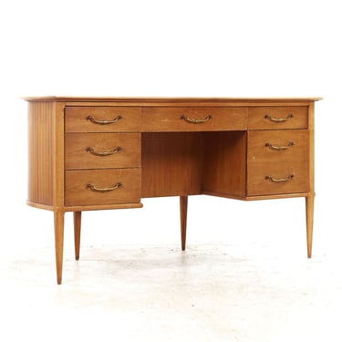 Tomlinson Sophisticate Walnut and Brass Desk - mcm 