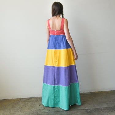 3082d / cotton polka dot rainbow striped dress 