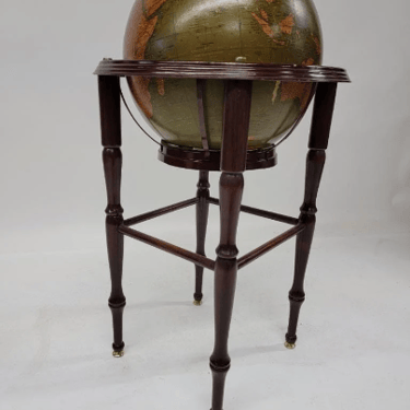 Antique Terrestrial Floor Globe on Mahogany Stand by George F. Cram Co.