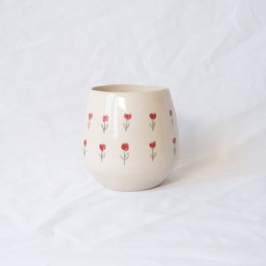 Line Drawn Tulips Wine Cup