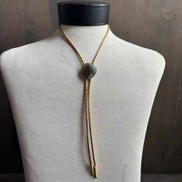 Sea Glass Bolo on Gold Tie