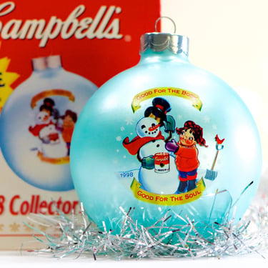 VINTAGE: 1998 - Campbell Soup Glass Ornament - Campbell Soup Company - Collectors Edition - SKU 26-B-00034717 