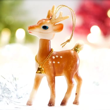 VINTAGE: Old Blown Plastic Reindeer - Deer - Buck - Animal - Ornament - Holiday, Christmas, Xmas - SKU 30-410-00033090 