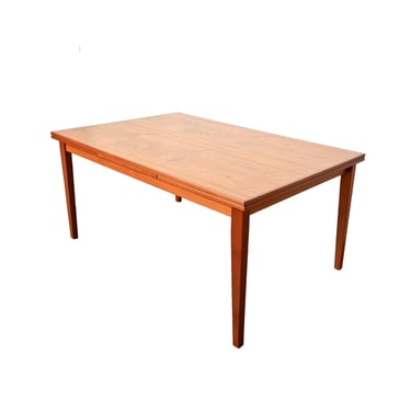 Large Teak Dining Table with 2 leaves Danish Modern Dutch Leaves 